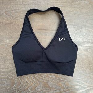TLF APAREL COSMIC SEAMLESS HALTER SPORTS BRA BLACK